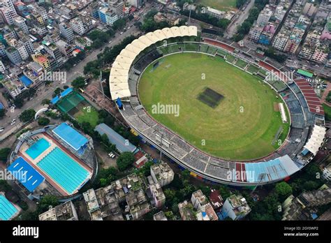 Dhaka, Bangladesh - October 06, 2021: The Sher-e-Bangla National Cricket Stadium, also called ...