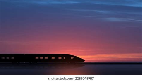 High Speed Train Silhouette Motion Sunset Stock Photo 2289048987 | Shutterstock