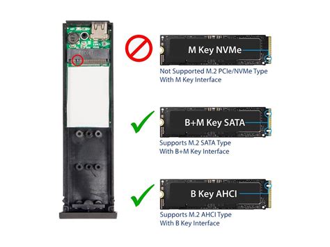 SYBA SD-ENC40144 USB-C Aluminum M.2 SATA B-Key SSD Enclosure Adapter ...