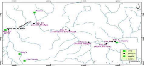 Location map of sampling sites along Zarqa River. | Download Scientific Diagram