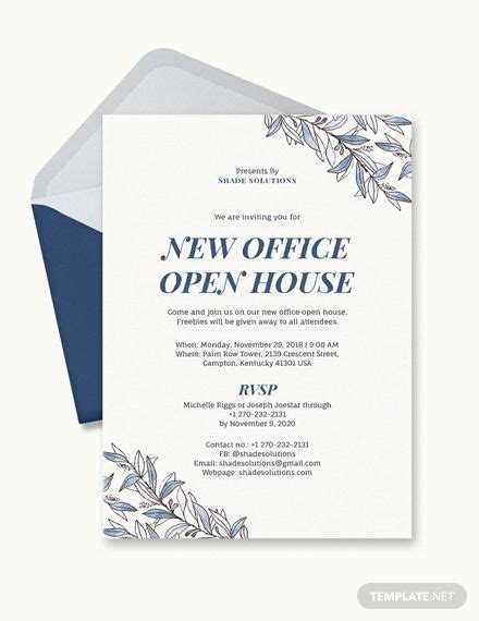 Office Invitation Template - Google Docs, Illustrator, Word, Apple Pages, PSD, Publisher ...