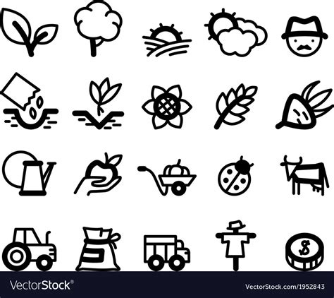 Agriculture and farm icons Royalty Free Vector Image