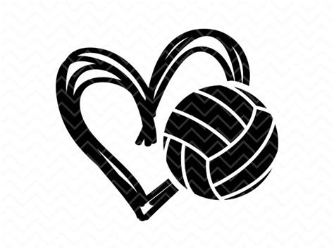 Volleyball Heart, Heart shaped heart, Volleyball, Heart Vector And - Clip Art Library