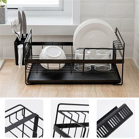 Multifunction kitchen storage organizer dish drainer drying rack iron ...