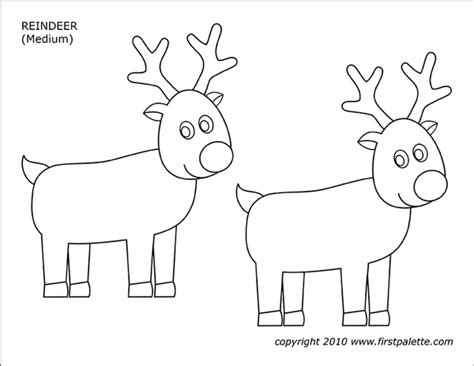 Christmas Reindeer | Free Printable Templates & Coloring Pages | FirstPalette.com