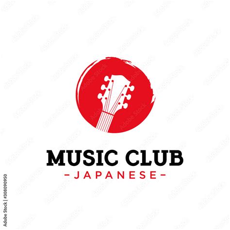 japanese music studio, music festival logo design vector template illustration. consisting of a ...