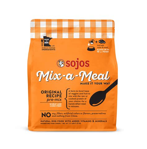 Sojos Mix-a-Meal Original Recipe Pre-Mix Dry Dog Food, 2.5 Pound Bag ...