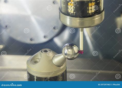 The CMM Touching Probe Calibration Process with Sphere Ball Stock Image - Image of process ...