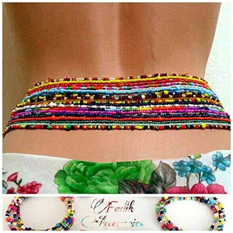 2 Strands African Waist Beads 37 Inches Long With Elastic Can - Etsy