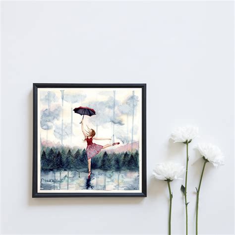 Dancing in the Rain Fine Art Print Dancer Artwork Girls Room | Etsy