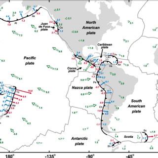 Global map illustrating the major subduction zones on Earth for which ...