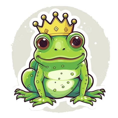 Character Vector Of Frog With Crown On The Grey Background Clipart, Frog Prince, Frog Prince ...
