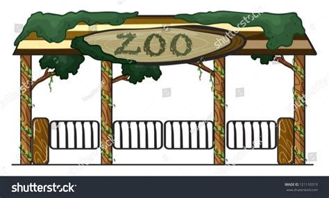 Illustration Zoo Entrance On White Background Stock Vector (Royalty ...