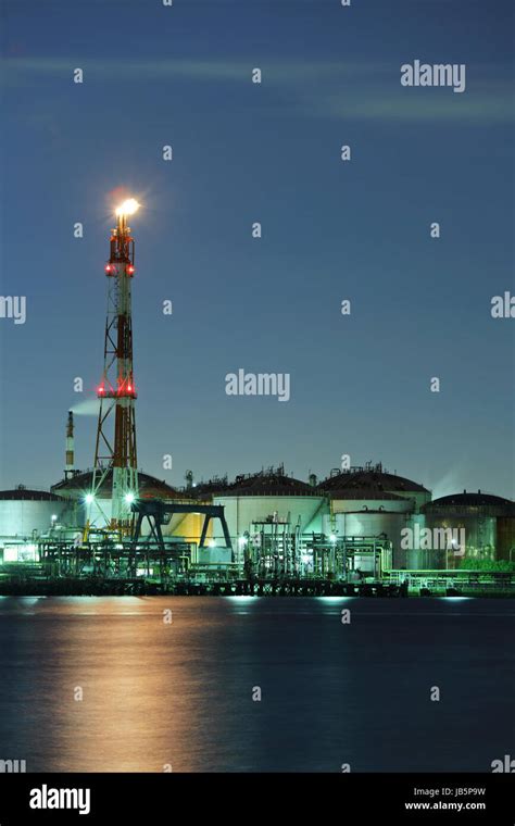 Industrial complex at night Stock Photo - Alamy