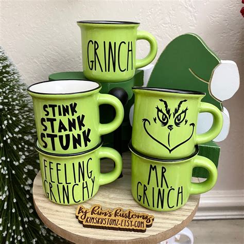 MINI Grinch Mugs 2.4oz Mr. Grinch Christmas Mugs - Etsy