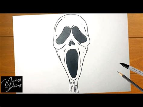 How to Draw Scream Mask - Ghostface