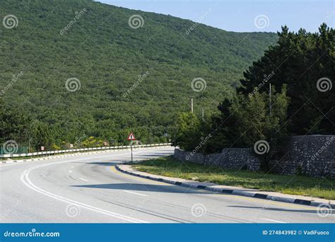 A Steep Mountain Bend of a Paved Road. Auto Travel Stock Photo - Image of coastline, beach ...