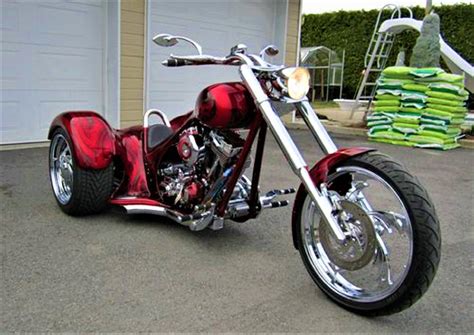 A Lovely Example of a Custom Chopper Trike...Pity about the Stack of Compost in the Background ...