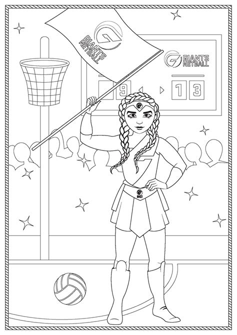 NET016 - Colouring Sheets Giants 1 - GIANTS Netball