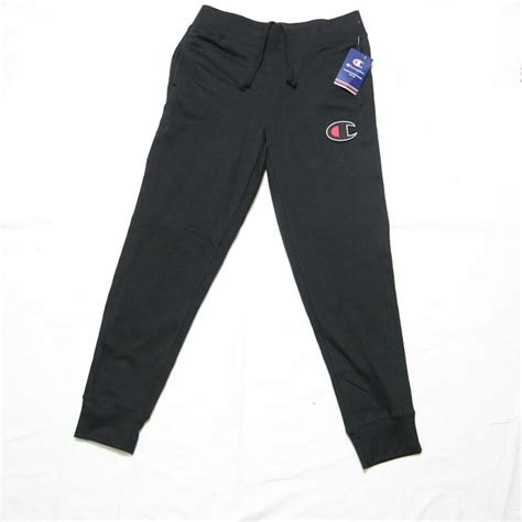 Champion Reverse Weave Jogger Sweatpants Big C Logo Black Large | Grailed