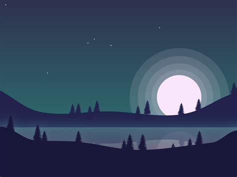 The Night Lake by Martine Pulvenis on Dribbble