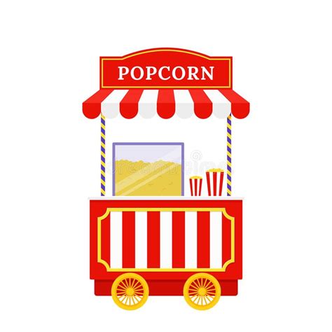 Retro Popcorn Machine stock illustration. Illustration of kernels ...