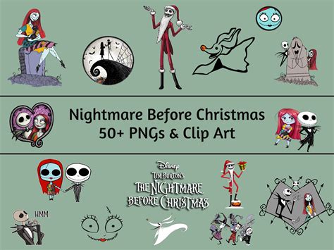 Nightmare Before Christmas NMBC Pngs Clipart Bundle Clip Art - Etsy