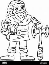 Viking Holding An Axe And Helmet Isolated Coloring Stock Vector Image  sketch template