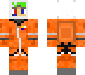 Fire And Ice Boy Skin With Headphones And Night Vision Goggles In Astronaut Suit | Minecraft Skin