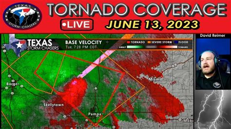 June 13, 2023 LIVE Texas Tornado Warning Coverage (Pampa Area)