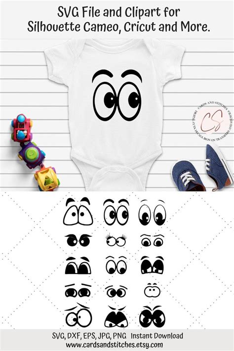 Cartoon Googly Eyes SVG and Clipart Kid Designs Great for - Etsy ...