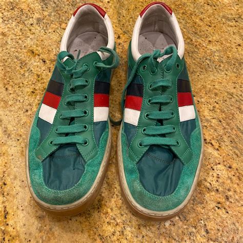 GUCCI Green SS Stripe Low Sneakers (501215) bit of... - Depop