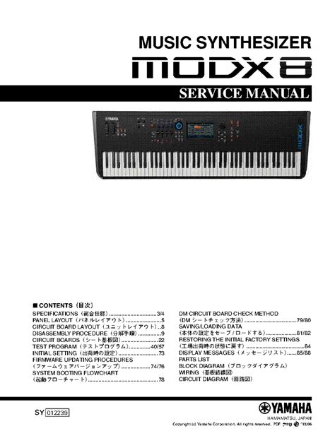 YAMAHA MODX8 SM Service Manual download, schematics, eeprom, repair ...