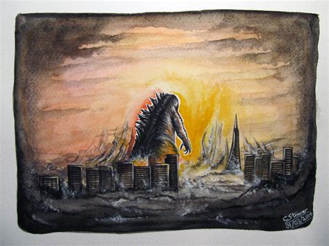 Godzilla Watercolour Painting - Fan Art by LethalChris on DeviantArt