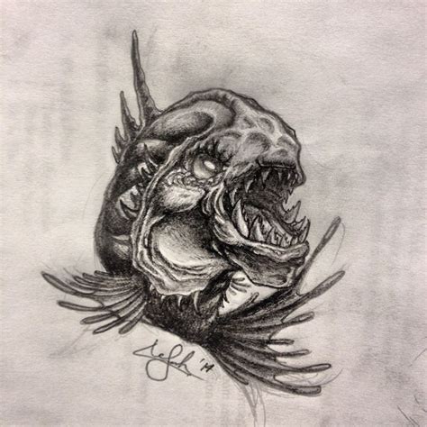 Prehistoric Piranha Drawing