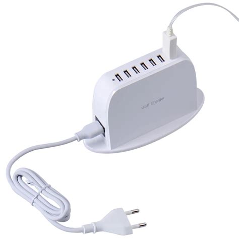 Charger for Phone Charger EU Plug 40W 7 Port Multi USB Wall Charger ...