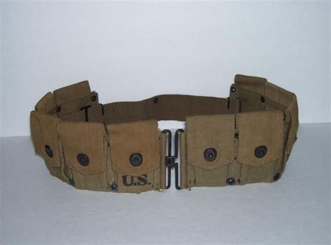 WWII US Army 10 Pocket M1 Garand Cartridge Ammo Belt Hinson Jan 1942 | Antiques & Collectibles ...