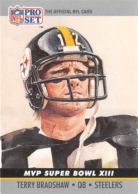 Terry Bradshaw football card (Pittsburgh Steelers) 1990 Pro Set #13 ...