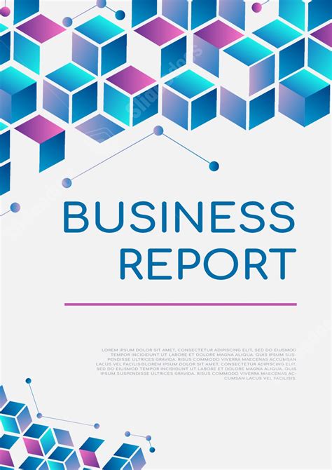 Geometric Blue Cover Page For A Business Report Word Template And ...