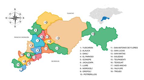 Map of the Department of El Paraiso – RedHonduras.com - El referente de ...