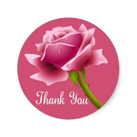 Thank You Pink Rose Thank You Pink Sticker / Seal | Zazzle.com in 2021 | Thank you wallpaper ...