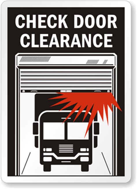 Dock Door Warning - Check Door Clearance Signs