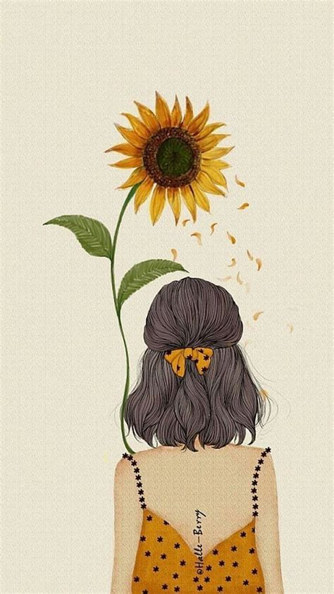 Sunflower anime girl HD phone wallpaper | Pxfuel