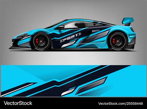 Sport car racing wrap design design Royalty Free Vector