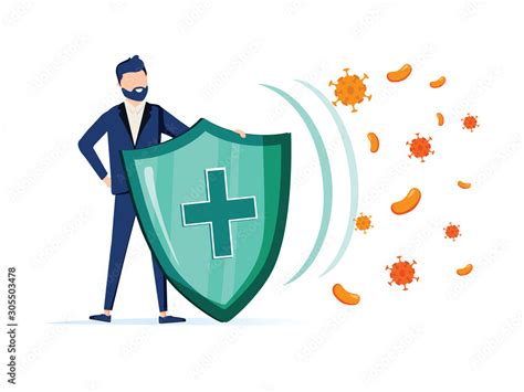 Immune system vector icon logo. Health bacteria virus protection ...