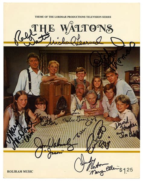 Hake's - “THE WALTONS” THEME SONG SHEET MUSIC SIGNED BY ALL 11 CAST MEMBERS.