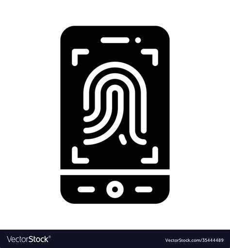 Fingerprint scanner app icon mobile application Vector Image