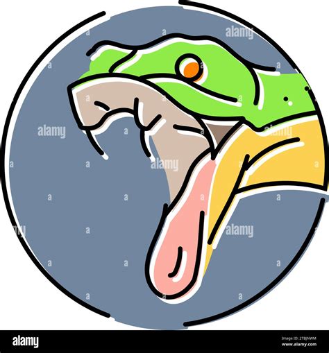 snake fangs animal color icon vector illustration Stock Vector Image ...