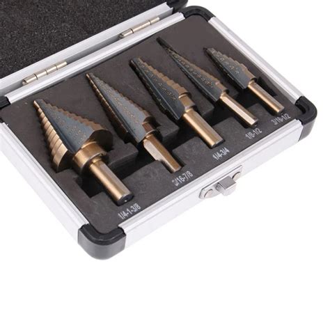 5pcs Multiple Hole50 Sizes SAE Step Drills Step Drill Bit Set Hss Cobalt 1/4 1 3/8 3/16 7/8 1/4 ...