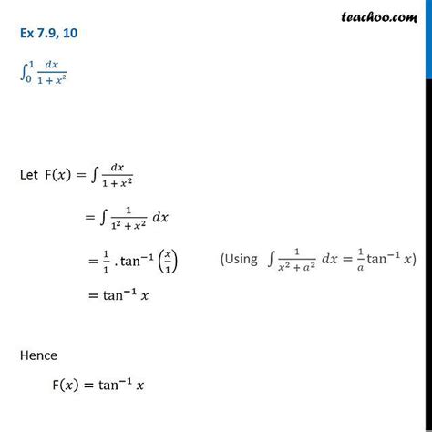 Ex 7.9, 10 - Direct Integrate dx / root 1 + x2 from 0 to 1